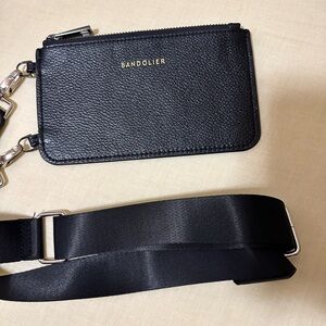 Bandolier Black Textured Crossbody Pouch